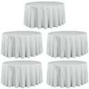 LTC LINENS 5 Pack 120 Inch Round Tablecloth Silver - Bulk for 60 Inch Round Table Floor Length - Washable, Wrinkle Resistant Polyester Fabric Cloth for Parties ( Only 1 Like New)