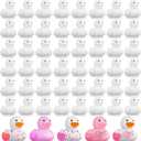 Sratte 72 Pieces DIY Rubber Ducks White Blank Rubber Bath Mini Ducks for Pool Bathtub Baby Party Favors Kids Birthday Gifts