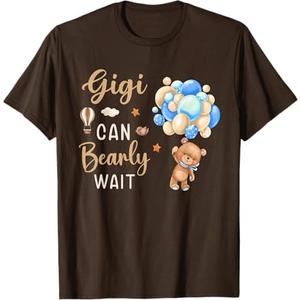 Gigi Can Bearly Wait Bear Gender Neutral Boy Baby Shower T-Shirt 2XL Gigi Can Bearly Wait Bear Gender Neutral Boy Baby Shower T-Shirt 2XL