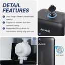 AIKE Wall Mount Liquid Soap Dispenser for Commercial Bathroom 27oz Large Capacity Manual Push Pump Black