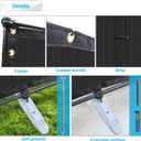Patio 5' x 12' Outdoor Privacy Screen Freestanding Temporary Fence Panels Net Cover with Metal Poles for Outside Backyard Pool Garden Air Conditioner Fencing, Black