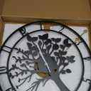 16 Inch Large Metal Wall ClockTree of Life Large Wall Clocks for Living Room Decor,Bedroom,Battery Operated,Black,Decorative Analog,Silent,Non Ticking Big Wall Clock(Tree of Life, 16 inches)