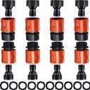 16 Pieces Garden Hose Quick Connector 3/4 Inch Plastic Water Hose Fittings Male and Female Connectors End Adapters with 10 Pieces Rubber Gaskets(Red, Black)
