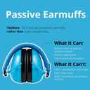 130 Solid Color Edition, Kids Ear Protection Earmuffs, Hearing Protection for Kids, One Size for 3-16 Yr Old (Neon Blue)
