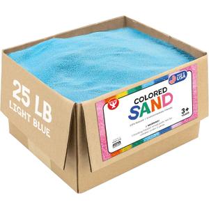 Hygloss Colored Sand for Crafts 25 lb, Light Blue Vibrant Colorful Fine Sensory Play Sand Art Kits for Kids Classroom Activities for Children 3 4 5 6 7 8 9 10 11 12 Safe for Ages 3+