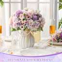 Tigeen 24 Bundles Peonies Artificial Flowers Faux Roses Silk Flowers Hydrangea Artificial Bouquet for Wedding Table Centerpiece Floral Vase Home Office Bridal Decor (Purple)
