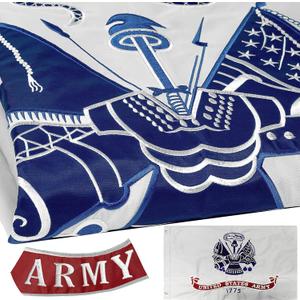 Embroidered Double Sided US Army Flag 3x5 Outdoor- 3Ply Heavy Duty 300D Nylon 4 Rows Sewn- All Weather Military Army Strong Flags Banner for Outdoor/Indoor with 2 Brass Grommets