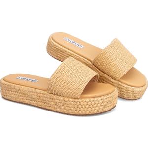 Platform Sandals for Women Straw Raffia Sandals Women Cute Sandal Wedges for Beach Vacation Comfortable Espadrille Platform Shoes (5, Brown)
