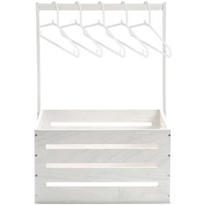 Suzile Wooden Baby Shower Crate Closet, Wood Hamper New Baby Gift Basket with Handle Gender Reveal Storage Box for Pregnancy New Parent(White, Classic)