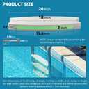 TonGass (3-Pack, White) 18" Universal Pool Ladder Step Replacement with Reflective Strip, Plastic Swimming Pool Ladder Rung Step with Stainless Steel Bolts for Inground Above Ground Pools