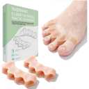 Silicone Toe Spacers (2-Pack) for Bunion Pain Relief & Hammer Toes, Toe Straightener Corrector for Overlapping Toes, Flexible Gel Toe Separators for Daily Comfort & Yoga,Nude