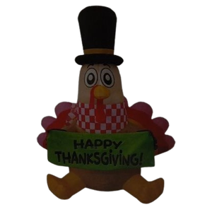 6 FT Turkey Thanksgiving Inflatable Decoration with LED Lights for Holiday Celebration Decorations on Yard, Lawn and Patio