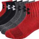 Under Armour Boys Multi Pack Quarter Sock, Red, 4-6 Years US
