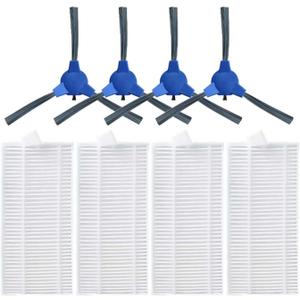 Filter Spin Edge Side Brush, Compatible For Coredy, R380 / R300 Robot Vacuum Cleaner Spare Part Replacement Accessory Kit(8pcs)