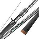 HANDING M1 Pike Heavy Fishing Rod Musky Rod 2-Piece Casting Rod with 30+24T Carbon Seaguide RA Guides Extended EVA Handle and Cork Base for Northern Pike Muskie Catfish Striped Bass Snook Skipjack