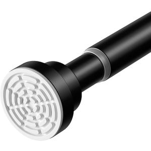 Tension Curtain Rods for Windows 31-77Inch Black Curtain Rod no Drilling Tension Rod Adjustable Curtain Spring Rods for Windows,Closets,Doorway