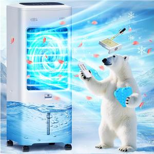 Windowless Air Conditioner Portable with 2Gal Water Tank, 30" Ventless Swamp Cooler Air Conditioner with Remote, 3 Modes&3 Speeds, 7H Timer, 4IN1 Evaporative Air Cooler for Indoor Room Bedroom Home