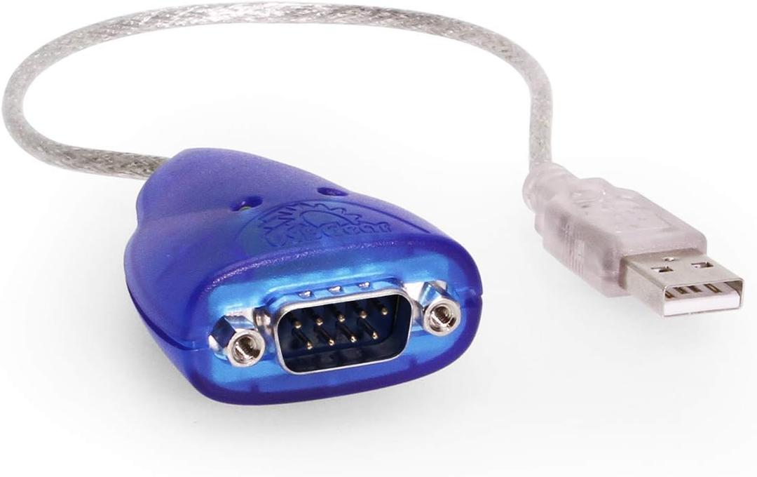 USBGear 12 inch USB to Serial RS-232 DB-9 Pin Adapter with FTDI Chipset for Windows 11, 10, 8, 7 and Mac Systems - Use for Laptop Serial Port, PDA, GPS, Modems, Routers and More