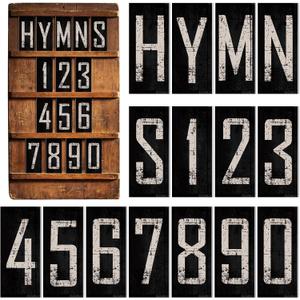 Motiskyy 55 Pack Vintage Hymn Board Numerals Included 5 Sets of Paper 0-9 Numerals and the Word Hymns Ideal Religious Church Gift for Worship Services and Choir Displays Easter Gift