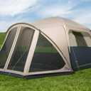 Tents for Camping 6 Person Camping Tent with Screen Porch, Weatherproof Large Cabin Tent with Rainfly and Carry Bag, Family Tent for Outdoor Camping and Backyard, Beige