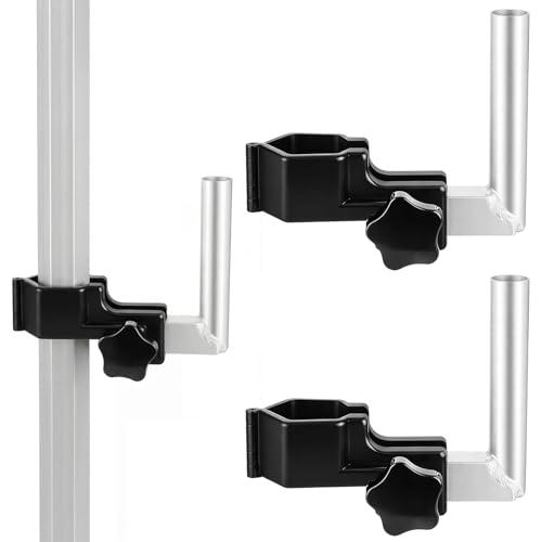 Otoolling 2 Pcs 90 Degree Feather Flag Holder for Canopy Tents Vertical Flagpole Holder Mounting Bracket for S, XS, XXS Feather Flags with Flagpole Diameter of Less Than 17 mm, Hexagonal, Black