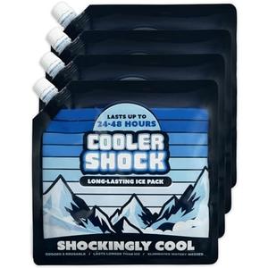 Cooler Shock Reusable Ice Packs for Cooler - Long Lasting Cold Freezer Packs for Coolers and Lunch Boxes - Cooler Ice Packs for Camping Gear, Fishing, Road Trips, Beach Must Haves