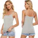 BQTQ 5 Pcs Women's Camisole Tank Top Undershirt Spaghetti Strap Basic Camisoles (Black, M)