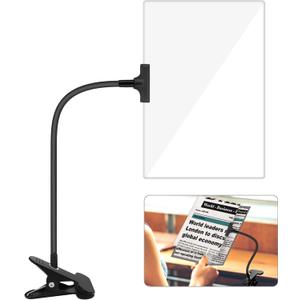 5X Magnifying Glass with Clip, 10x6 inch Large Page Magnifier with Clamp Adjustable Flexible Gooseneck,Clip on Magnifying Glass for Daily Hobbies,Reading,Crafts,Drawing, Painting Close Work