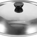 Amosfun 12 Inch Universal Pot Pan Lid Skillet Cover Stainless Steel Frying Pan Lid Replacement Pot Lid with Knob Handle for Home Kitchen Cookware Accessories