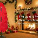 Upright Christmas Tree Storage Bag - Fits 4 Ft Artificial Xmas & Topiary Tree, Vertical Holiday Cover, Durable, Dustproof & Easy-Use Xmas Storage, Red