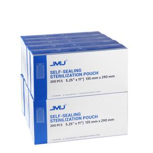 JMU Self Sealing Sterilization Pouches Autoclave Bags (Box of 10, 5.25 x 11 Inch)