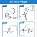 PDPBath Shower Extension Arm, 12" Upgrade Stainless Steel Shower Head Shower Head Extender, Adjustable Height Extended with G1/2 Universal Connection for Vertical Rainfall Shower Head - Chrome