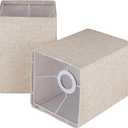 Square Lampshades Set of 2, Linen Lampshades L6.3"x W6.3" x H9.84" High, Easy Assembly Replacement Fabric Shades for Table Lamps Floor Lamps, Beige Color