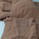 EVERGRACEHOME Stonewashed Cotton Quilt Set Full Queen Size, Ultra Soft Oversized Bedspread Coverlet Set, Lightweight Crinkle Box Stitch Bedding Sets for All Season, with 2 Shams, Terracotta Clay