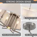 23.6'' Brushed Nickel Drum Chandelier 7-Light Modern White Fabric Large Chandeliers for Dining Room Adjustable Farmhouse Pendant Light Fixture for Kitchen Island Living Room Bedroom