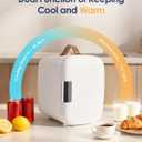 FANSEXPERT Cosmetic Fridge, Portable Mini Fridge for Skincare Food Drinks, 4L/6 Can Electric Plug In Cooler & Warmer, AC/DC Skincare Refrigerator for Bedroom Office Car Dorm (White)