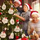 2 x Natural Seashell Christmas Ornaments 6PCS Merry Christmas Decoupage Paper Crafts Hanging Decor, Oyster Shells & Scallop Shells Ornaments for Beach Coastal Xmas Tree Decorations