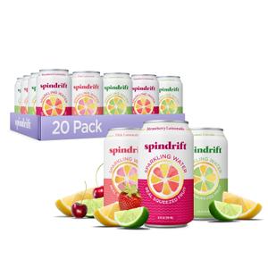 Spindrift Lemonade 3 Flavor Variety 20 Pack,12 Fl Oz (Pack of 20), EXP: 09/062026, 10/27/2026