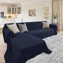 HOMERILLA Sectional Couch Covers for Sectional Sofa L Shaped Sofa Cover Blanket 2 Pieces L Shape Furniture Protector for Pets Dogs(Midnight Blue, XXX-Large)