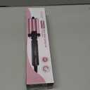 Farery Mini 3 Barrel Hair Waver - Portable Beach Wave Curling Iron for Short Hair, 1/2 Inch Ceramic Crimper with 3 Temp Settings & 30s Fast Heating, Dual Voltage Travel Hair Waver for Women, Pink