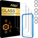Ailun 3 Pack Screen Protector for iPhone 16 Plus [6.7 inch] + 3 Pack Camera Lens Protector with Installation Frame,Case Friendly Tempered Glass Film,[9H Hardness][Not for iPhone 16e/16/16 Pro/Pro Max]