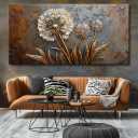 Large White Flower Wall Art with Taupe Background Elegant Flower Framed Floral Canvas Print for Living Room, Bedroom, Dining Room, Home Office Modern Ready to Hang Home Decor - 20"x40"