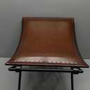 cuero Melton Leather Stool Side Stich Classical Side Stich Stool Bench (Brown)