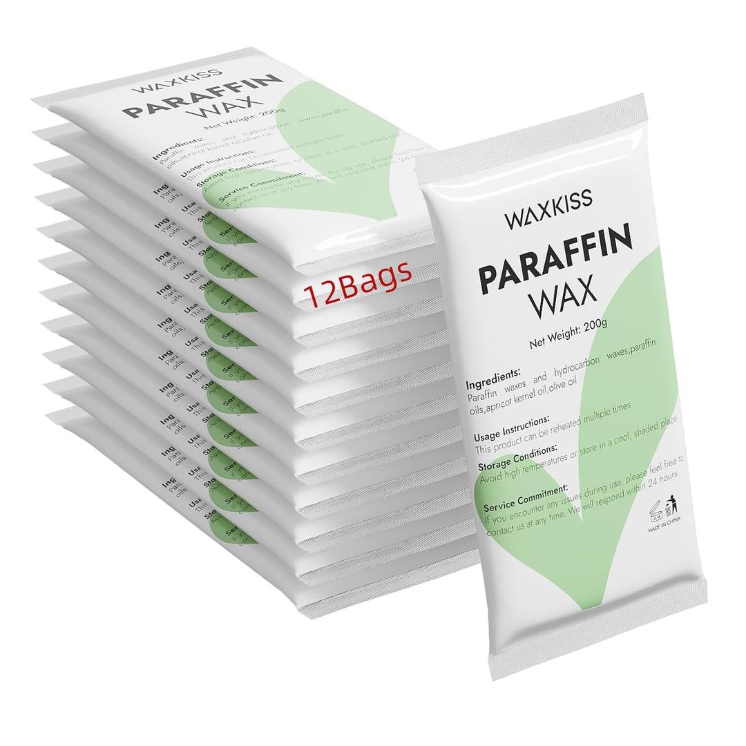Paraffin Wax for Hand and Feet 12 Packs Colorless Unscented, Paraffin Wax Refills for Dry Skin,Hydration and Nourish