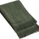 Fringed Reversible Fingertip Hand Towel (Size 11" W x 18" L) Terry Cotton Washcloth Set for Face and Bathroom use. (3, Forest Green)