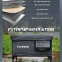 Outdoor Heated Cat House in Winter,Extremely Insulated & Weatherproof,Elevated Feral Cat Shelter with Waterproof Eaves & Escape Door for Outside Stray Barn Cat (Dark Grey, L with Cam.)