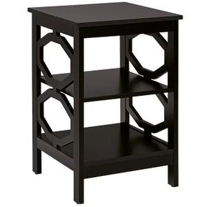3-tier Nightstand Sofa Side End Accent Table Storage Display Shelf Espresso