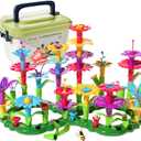 TEMI Toddler Toys Birthday Gifts for 3 4 5 6 7 Year Old Girls Boys, 91 PCS Flower Garden Building Toy STEM Educational Activity Preschool Toys for Kids Age 3-6