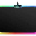 Hcman RGB Gaming Mouse Pad, Small Mousepad 340×245×3mm, PC Gaming Accessories LED Mouse Mat for Desk, Mouse Pads Boy Gifts for Computer Gamer - Black