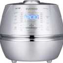CUCKOO High Pressure Rice Cooker 10-Cup Uncooked / 20-Cup Cooked with Induction Heating Technology, Large Rice Maker with 17 Menu Options and Steam Plate, Voice Guide, Silver (CRP-CHSS1009FN)